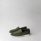 Terra Loafer — Olive Suede, White Sole