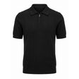 Belugga Chevron Quarter-Zip Knit Polo — Black