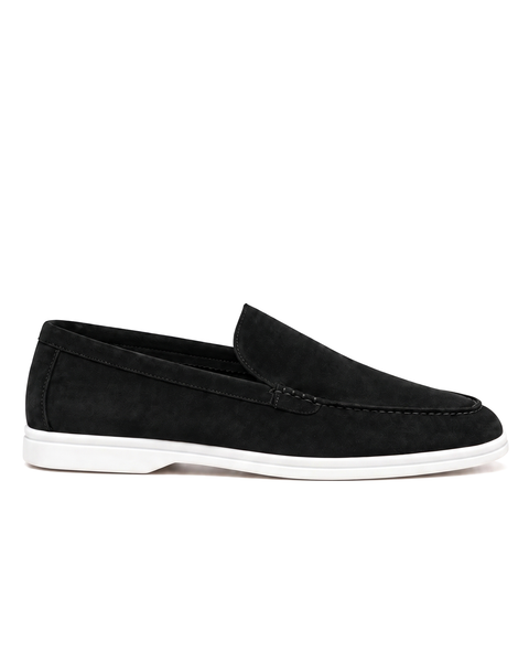 Terra Loafer — Black Suede, White Sole