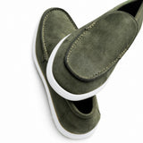 Terra Loafer — Olive Suede, White Sole