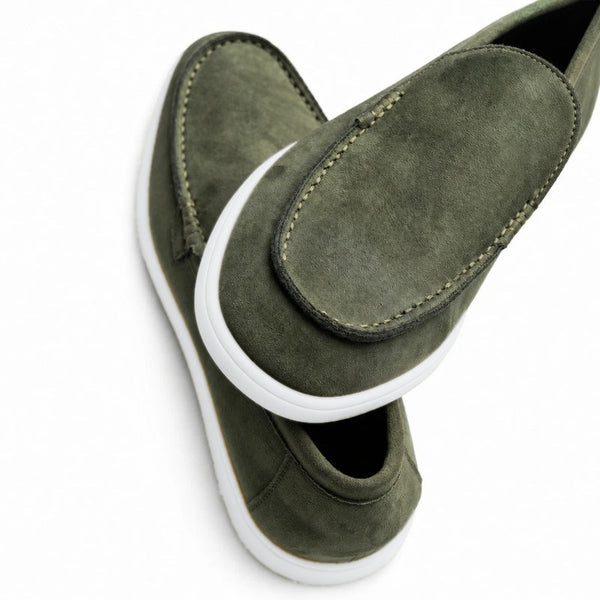 Terra Loafer — Olive Suede, White Sole