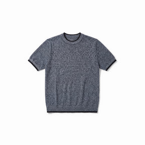 Belugga Tipped Knit Tee — Navy Marl