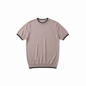 Belugga Tipped Knit Tee — Taupe