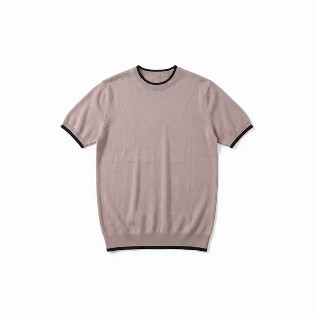 Belugga Tipped Knit Tee — Taupe