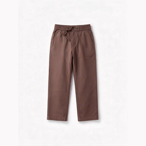 Linen Trouser, Drawstring — Brown