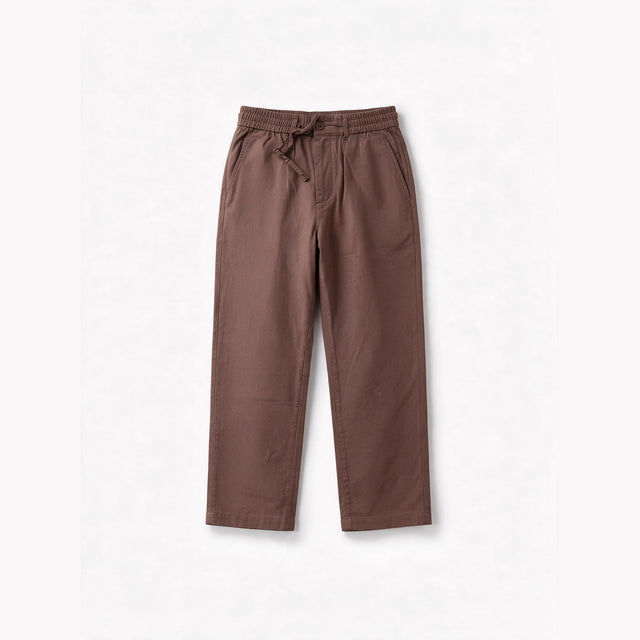 Belugga Linen Trouser, Drawstring — Brown