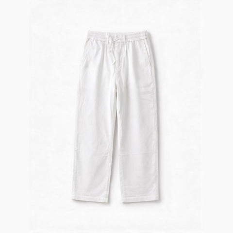 Linen Trouser, Drawstring — White