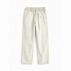 Belugga Linen Trouser, Button Waist — Cream