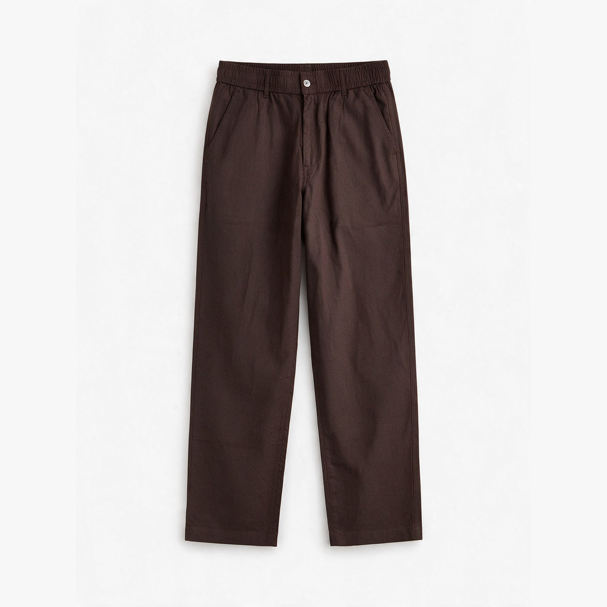 Belugga Linen Trouser, Button Waist — Dark Brown