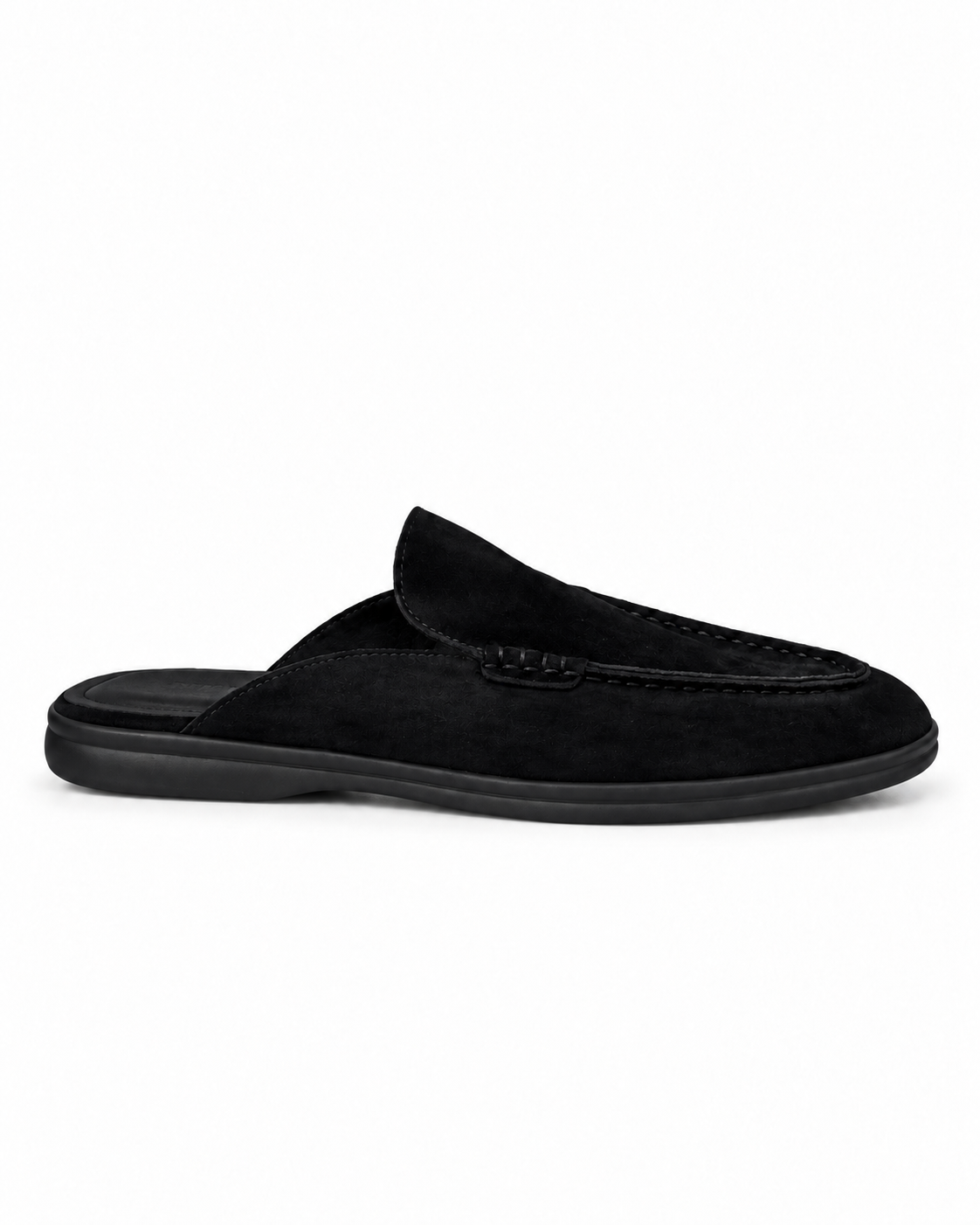 Belugga Dune Mule — Black suede, black sole