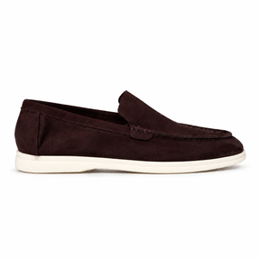 Belugga Terra Loafer — Dark Brown suede, white sole