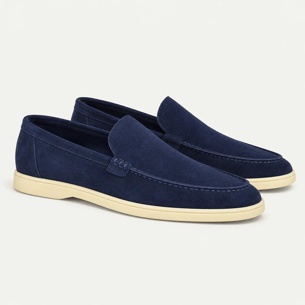 Terra Loafer — Navy Suede, Beige Sole