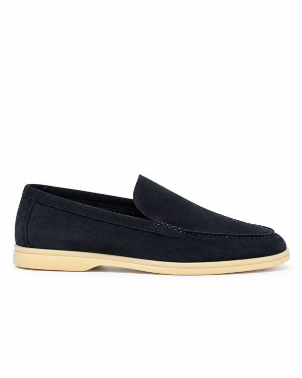 Belugga Terra Loafer — Navy suede, beige sole