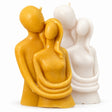 Couple Candle – mustard yellow and ivory embracing couple sculpture candles