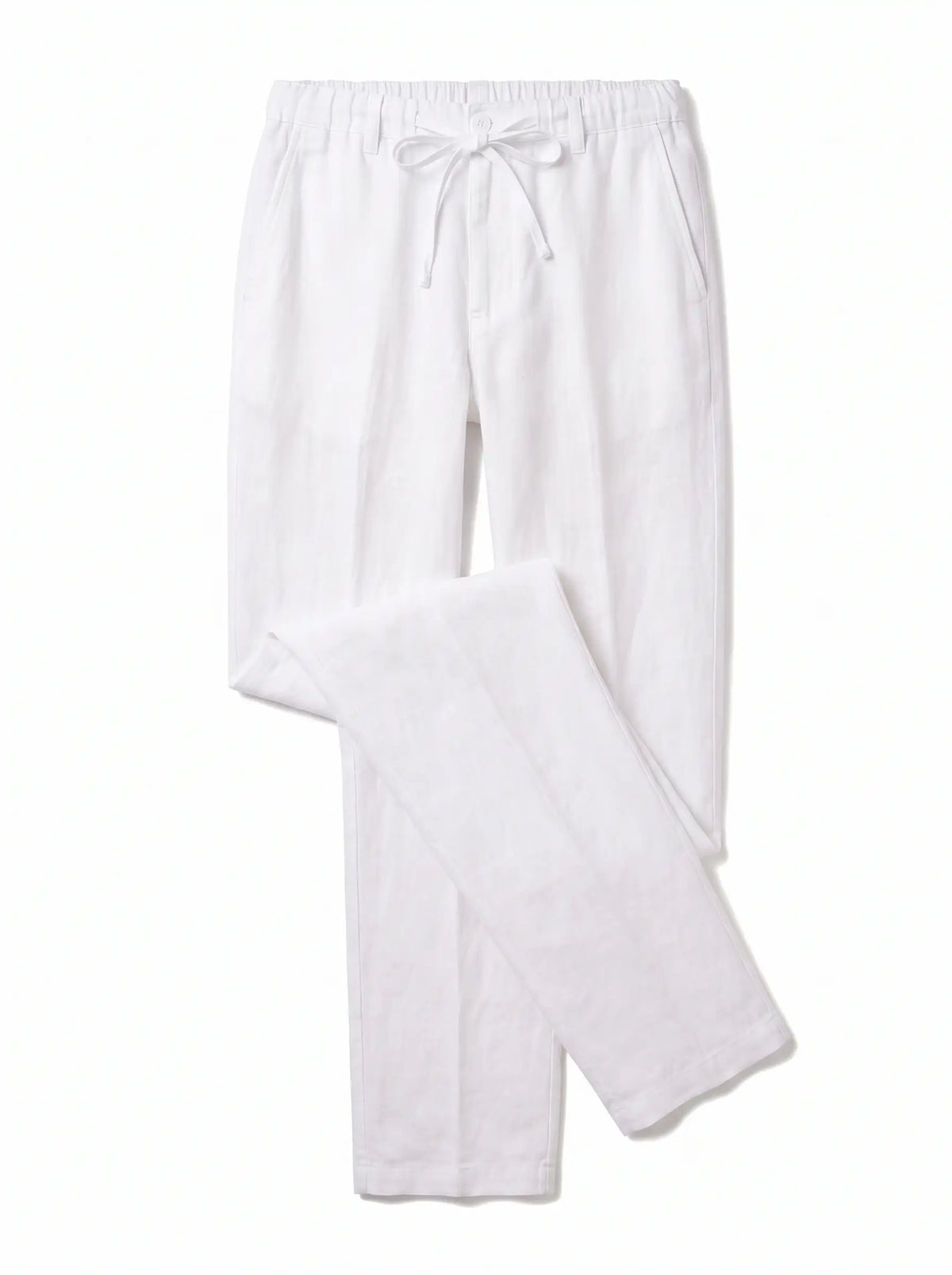 Heritage Linen Trouser — White, styled flat