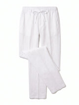 Heritage Linen Trouser — White, styled flat