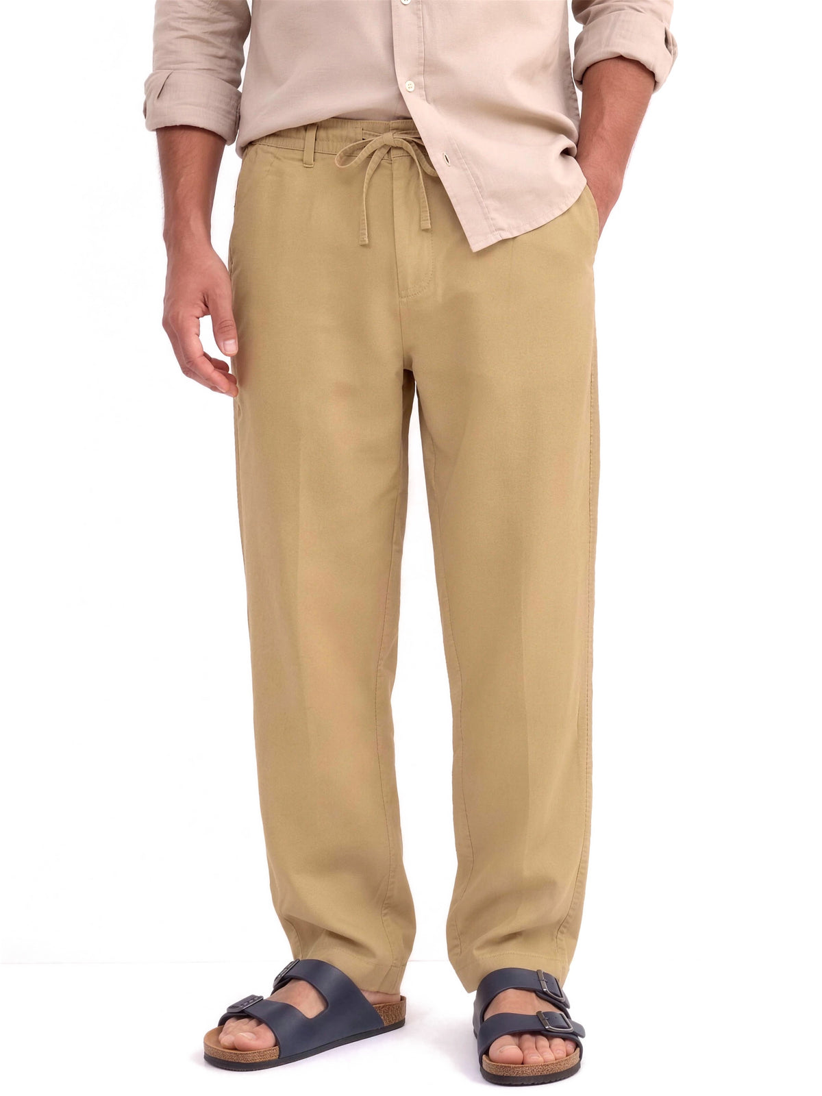 Heritage Linen Trouser — Khaki Tan, relaxed fit