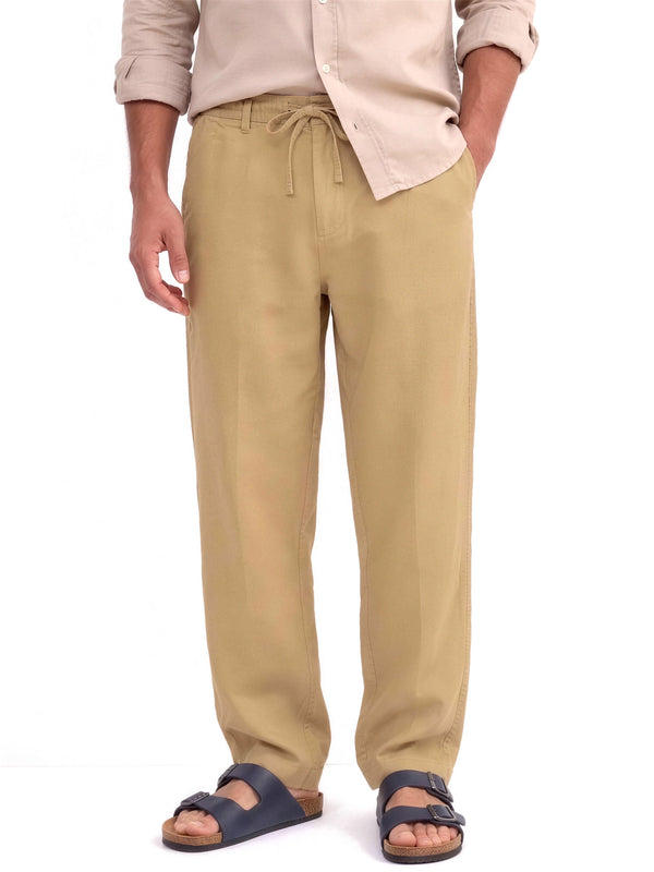 Heritage Linen Trouser — Khaki Tan, relaxed fit