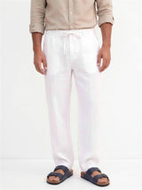 Heritage Linen Trouser — White, relaxed fit