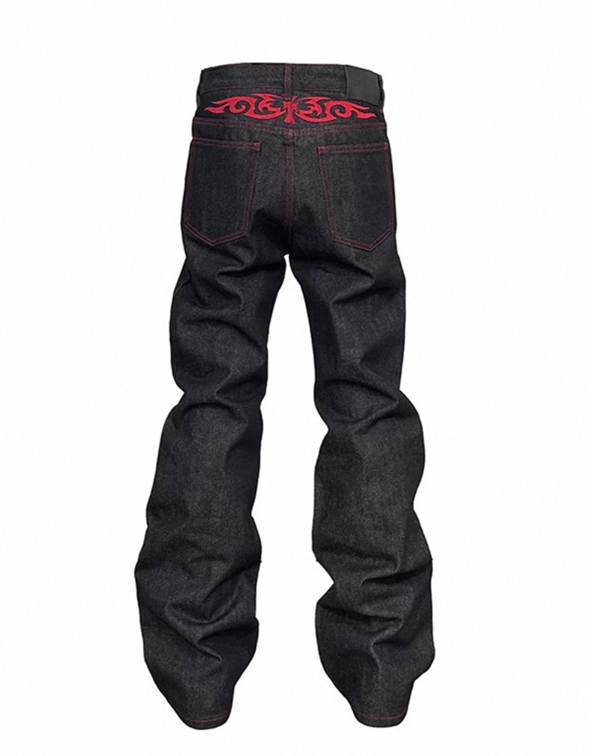 Black Washed Distressed Flare Jeans