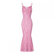 Pink Ditsy Floral Mermaid Maxi Dress