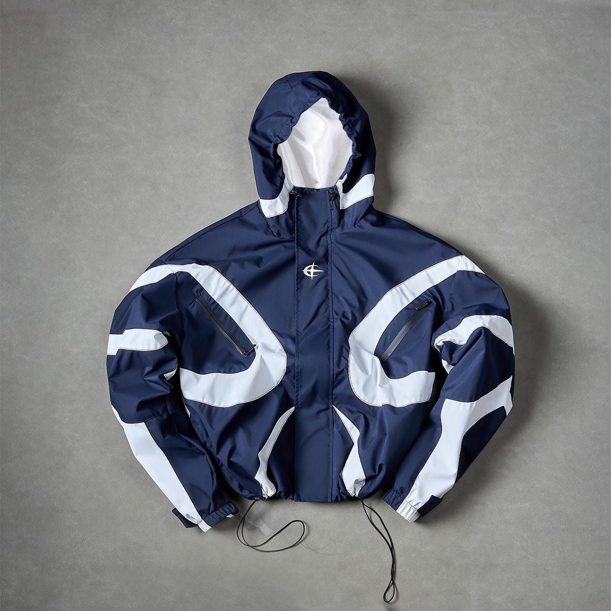 Navy Colour Block Panel Jacket