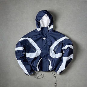 Navy Colour Block Panel Jacket