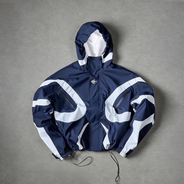 Navy Colour Block Panel Jacket