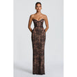Black Lace Strapless Bodycon Maxi Dress