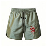 Teal Embroidered Sweat Shorts