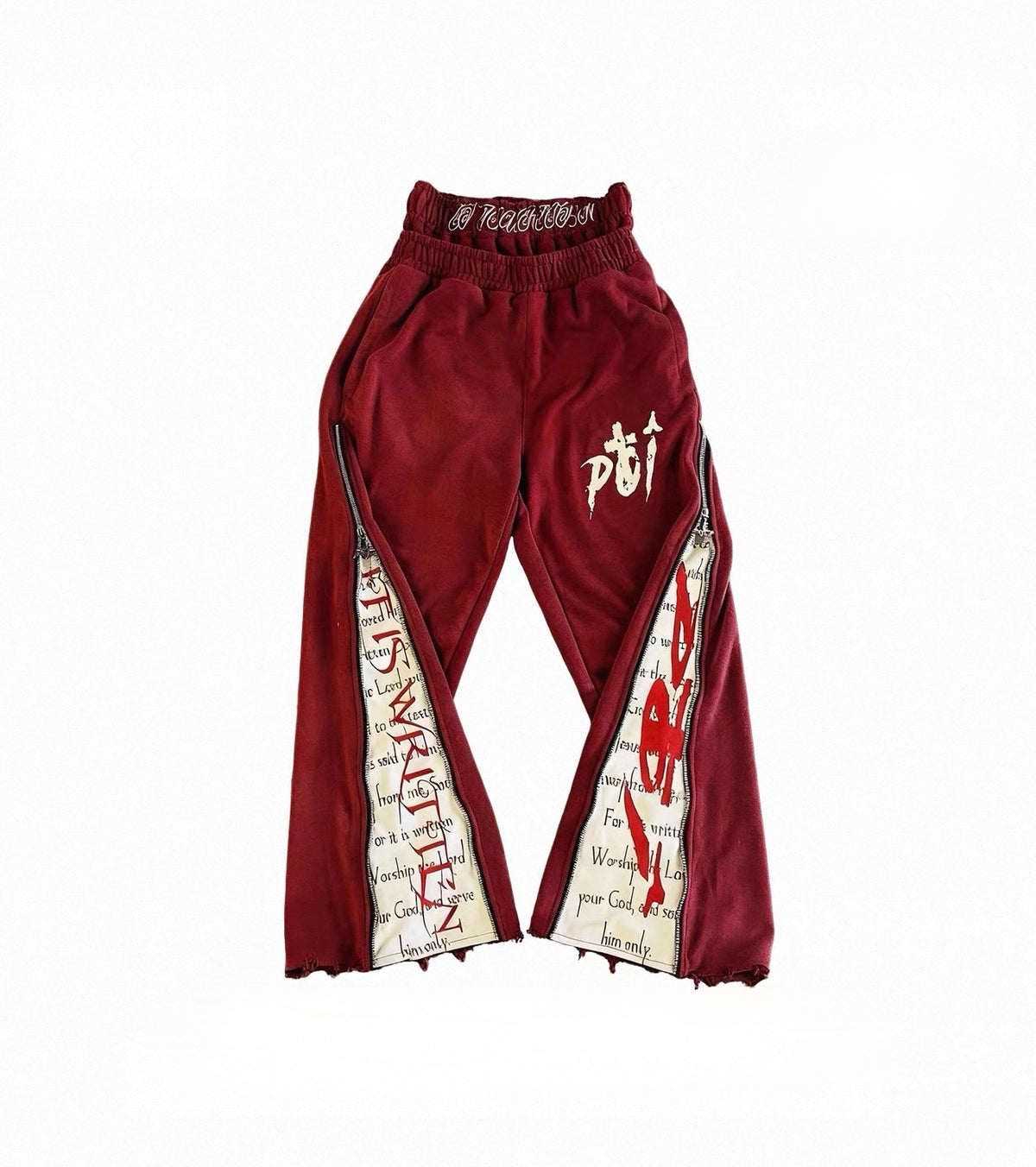 Red Letter Print Track Pants