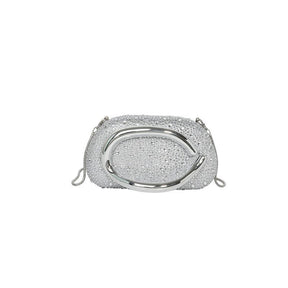 Silver Rhinestone Clutch Bag