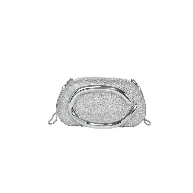 Silver Rhinestone Clutch Bag