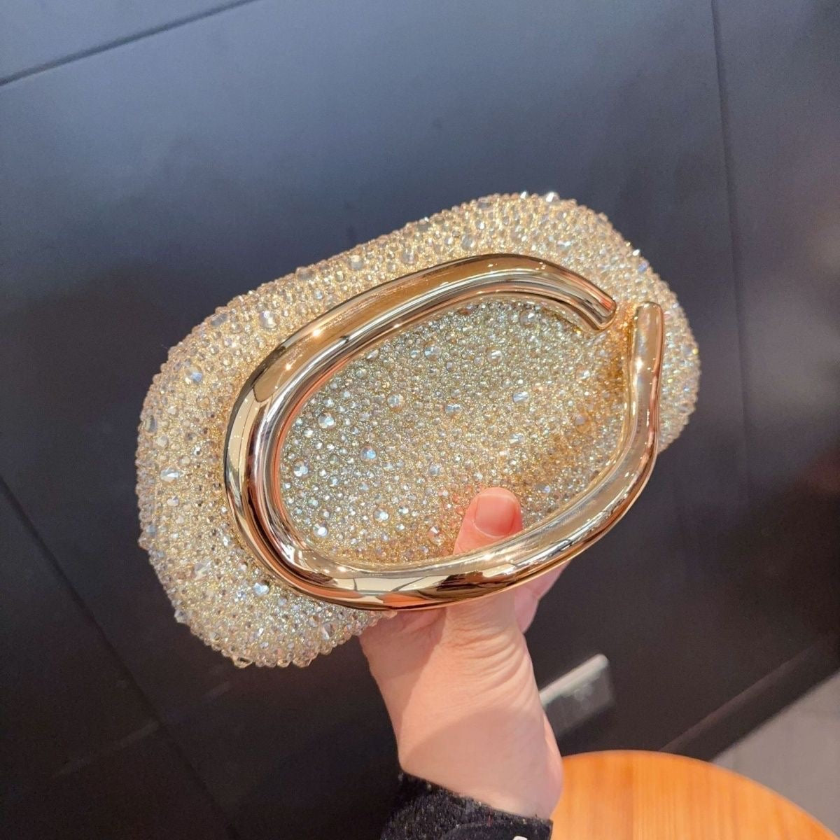 Gold Rhinestone Clutch Bag