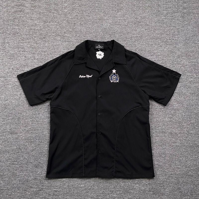 Black Embroidered Logo Short Sleeve Shirt