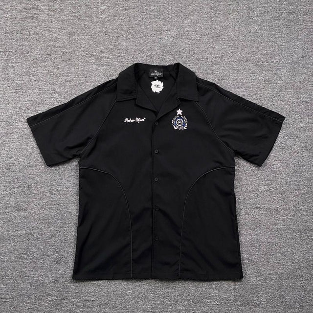Black Embroidered Logo Short Sleeve Shirt