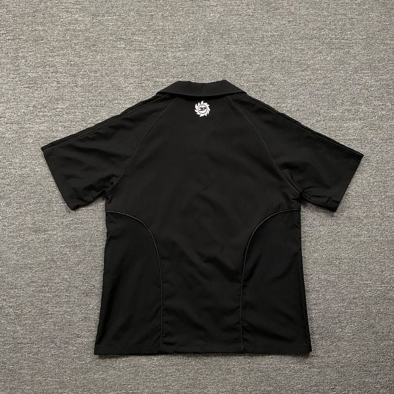 Black Embroidered Logo Short Sleeve Shirt