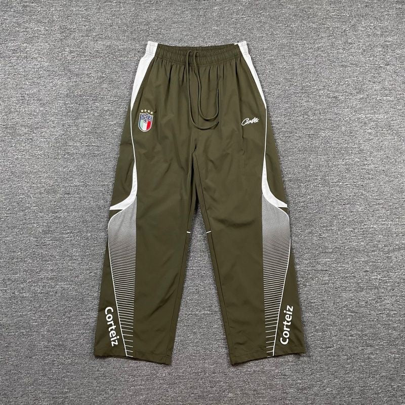 Army Green Star Badge Panel Track Pants