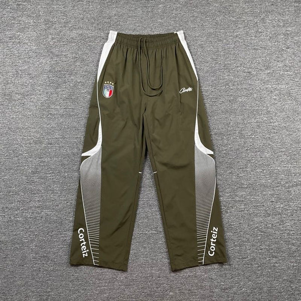 Army Green Star Badge Panel Track Pants