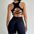 Black Seamless Yoga Bra and Shorts Set