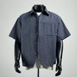 Navy Plaid Seersucker Short Sleeve Shirt