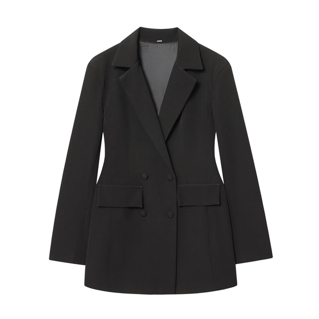 Black Long Sleeve Blazer Mini Dress