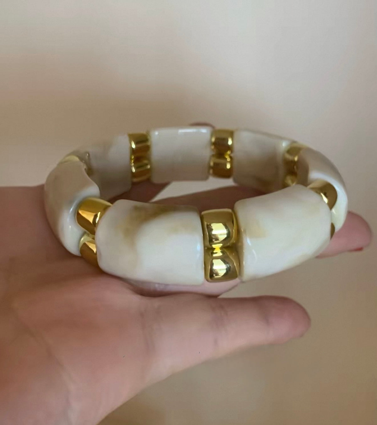 Milk White Chunky Resin Bracelet
