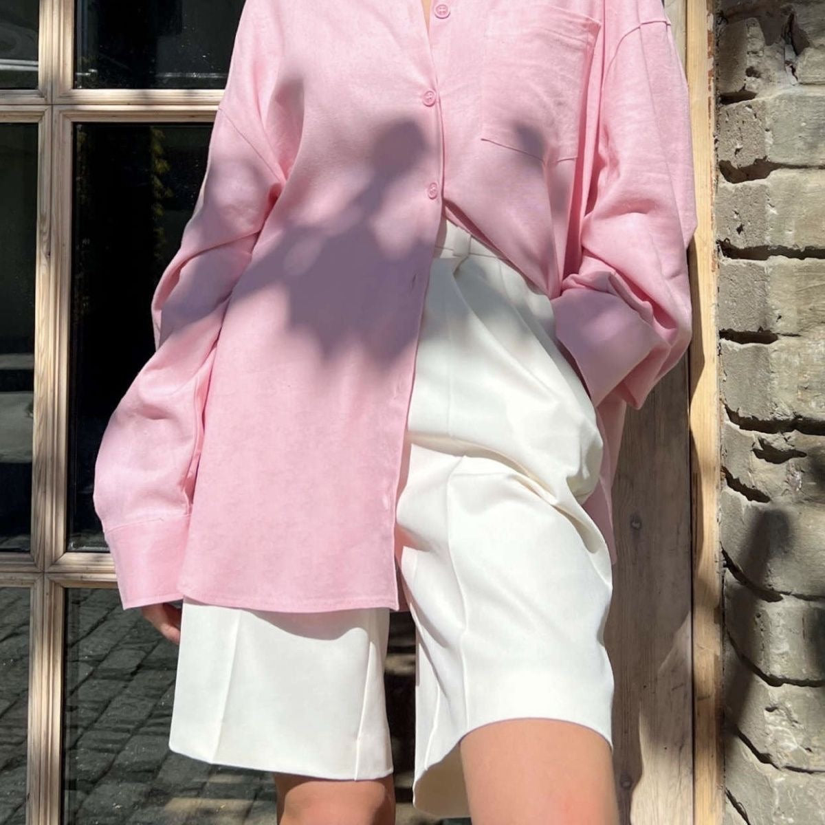 White Pleated Wide Leg Tailored Shorts
