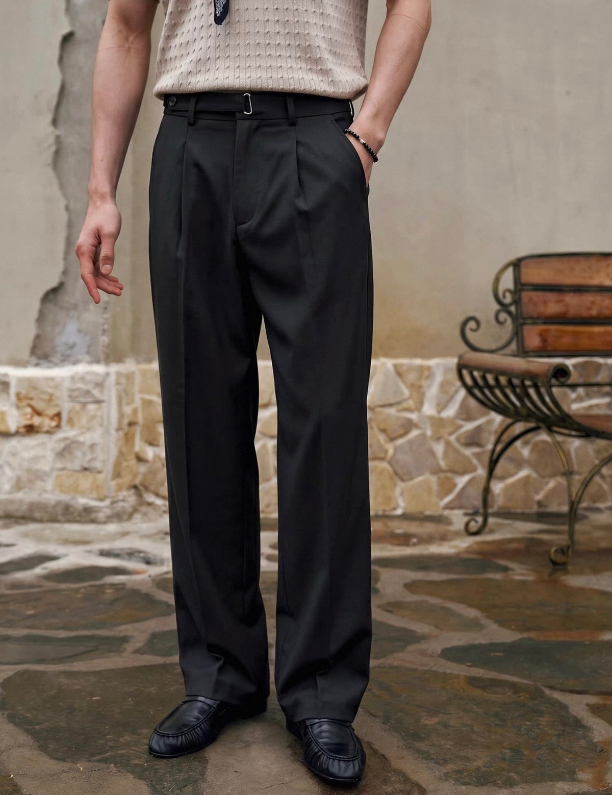 Dark Grey Straight Leg Trousers