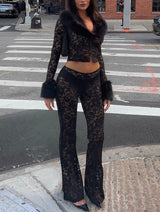 Black Lace Flare Jumpsuit
