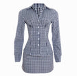 Blue Gingham Shirt and Skirt 2-Piece Set