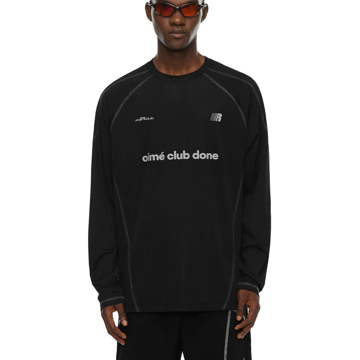 Black Panel Long Sleeve Sport Tee