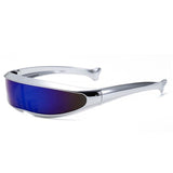 Silver Blue Visor Shield Sunglasses