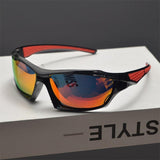Black Red Mirror Polarized Sport Sunglasses